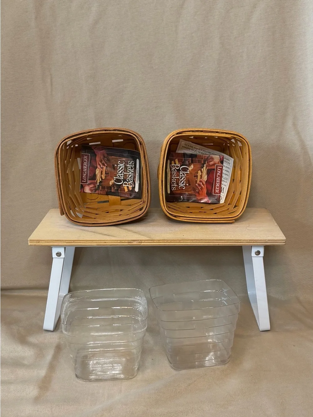 Longaberger Honey-Tone Woven Storage Baskets (Pair)